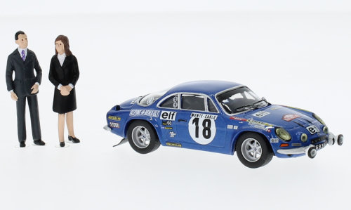 Alpine Renault 1800 S, Nr. 18, Rallye Monte Carlo, Sieger Monte Carlo mit 2 Figuren Alpine Renault 1800 S, Nr. 18, Rallye Monte Carlo, Sieger Monte Carlo mit 2 Figuren