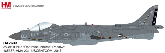 Harrier II AV-8B II Plus US Marines "Operation Inherent Resolve" 2017 Harrier II AV-8B II Plus US Marines "Operation Inherent Resolve" 2017