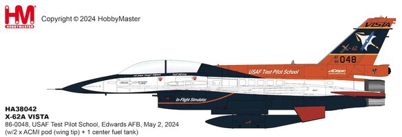 F16D Fighting Falcon X-62A VISTA, USAF Test Pilot School, Edwards AFB, May 2, 2024 