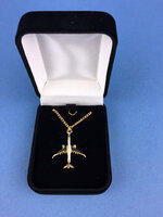 Airbus A350 necklace and pendant made of 22k. gold Airbus A350 necklace and pendant made of 22k. gold